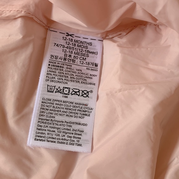 Baby Gap ColdControl Puffer One-Piece, misty rose pink size 12-18 months - Picture 13 of 16